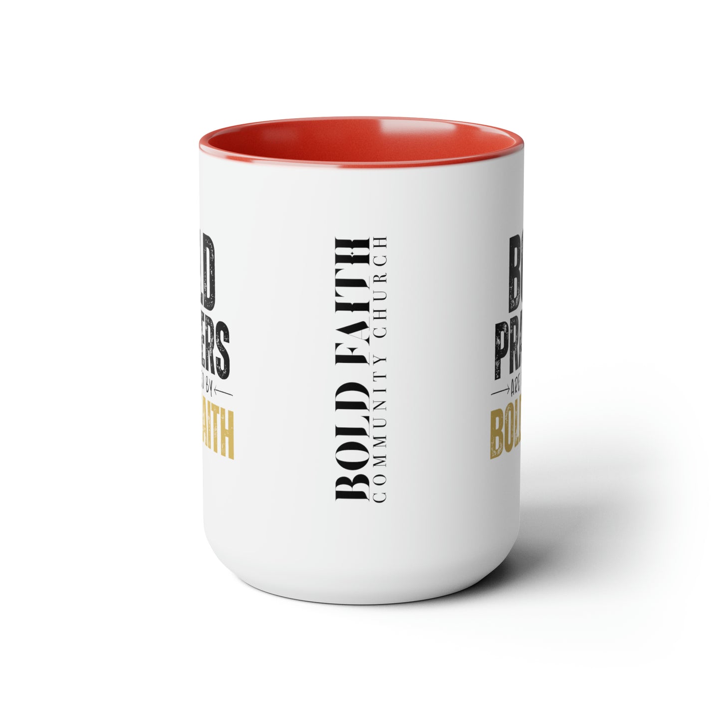 Bold Prayers Are Fueled by Bold Faith Two-Tone Coffee Mugs, 15oz