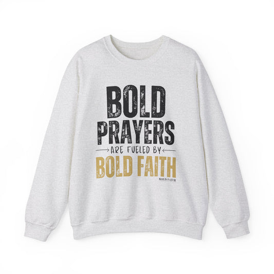 Bold Prayers Are Fueled by Bold Faith Heavy Blend™ Crewneck Sweatshirt